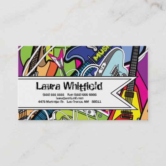 ギターのロック・ミュージックの星のグランジなGrafitの名刺 名刺 (正面)