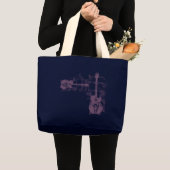 ギターの写実的なPurのバッグ ラージトートバッグ (正面(商品))