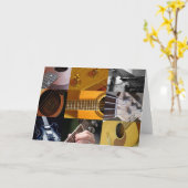 ギターの写真のコラージュ カード (黄色い花)