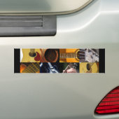 ギターの写真のコラージュ バンパーステッカー (車上)