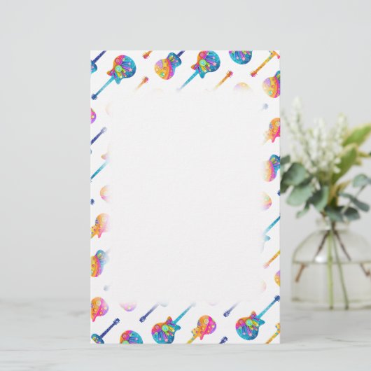 ギターの反射 便箋 (スタンド正面)