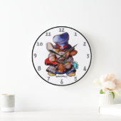 ギターの壁時計付き金属片 – アクリル ラージ壁時計 (ホーム)