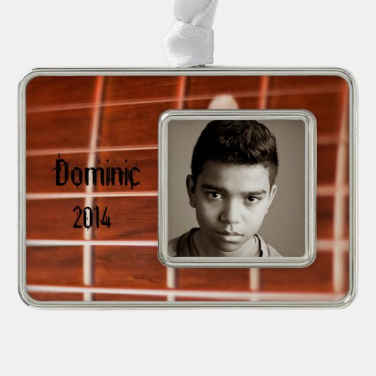 ギターの弦 シルバープレートフレームオーナメント (正面)