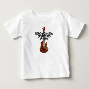 ギターの後遊に人生が始まる。レトロカラー ベビーTシャツ