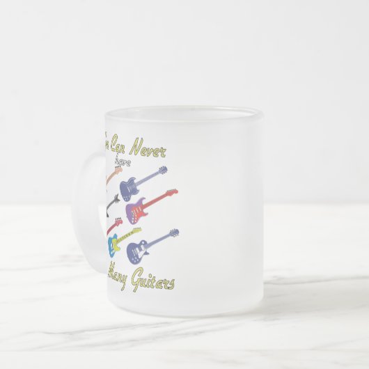 ギターの数が多すぎることは決してできない – フロステッドマグ フロストグラスマグカップ (正面左)