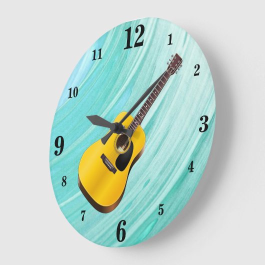 ギターの時計 ラージ壁時計 (傾斜)