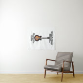 ギターの時間は遊いつもある。レトロ タペストリー (インサイチュ(横))