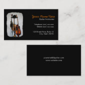 ギターの楽器のインストラクターの名刺 名刺 (正面/裏面)