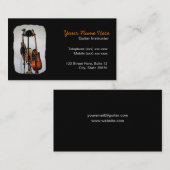 ギターの楽器のインストラクターの名刺 名刺 (正面/裏面)