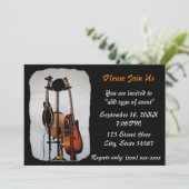 ギターの楽器の演奏会の招待状 招待状 (スタンド正面)