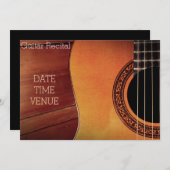ギターの演奏会のエレガントでスタイリッシュな性能 招待状 (正面/裏面)