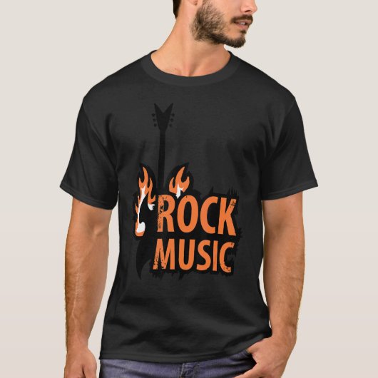 ギターの炎とロックンロール Tシャツ (正面)