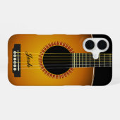 ギターの背景テクスチャ iPhone 16ケース (裏面横)