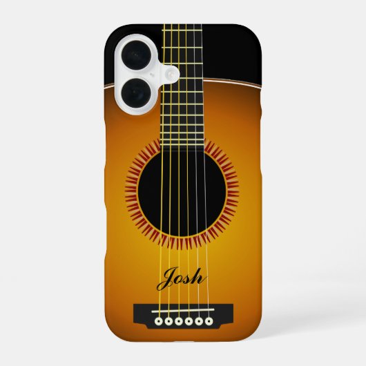 ギターの背景テクスチャ iPhone 16ケース (裏面)