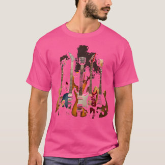 ギターの色 カラフルなミュージシャン ギター愛好家向け Tシャツ
