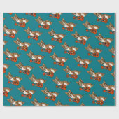 ギターの芸術を遊ぶおもしろいなボブキャット ラッピングペーパー (フラット)