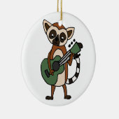 ギターの芸術を遊んでいるおもしろいなLemur セラミックオーナメント (右)