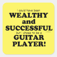 ギターの裕福で成功したスクエアステッカー