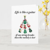 ギターの言葉 – 人生はギターのよう カード (黄色い花)