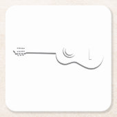 ギターの輪郭の半分 スクエアペーパーコースター (正面)