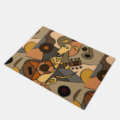 ギターの近代美術を遊んでいるおもしろいのグレイハウンド犬 ドアマット (アングル)