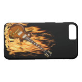 ギターの電話箱、黒、火、エレキギター Case-Mate iPhoneケース (裏面(横))