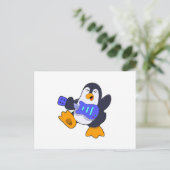 ギターの音楽とペンギン ポストカード (スタンド正面)