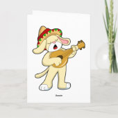 ギターの音楽と一緒の犬 カード (裏面)