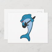 ギターの音楽と共に泳ぐイルカ ポストカード (正面/裏面)