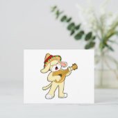 ギターの音楽と犬 ポストカード (スタンド正面)