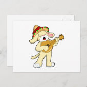 ギターの音楽と犬 ポストカード (正面/裏面)