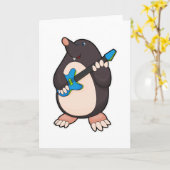 ギターの音楽にいるモグラ カード (黄色い花)