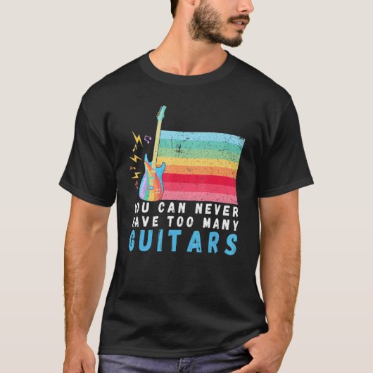 ギターの音楽レインボーが多過ぎることはない Tシャツ (正面)