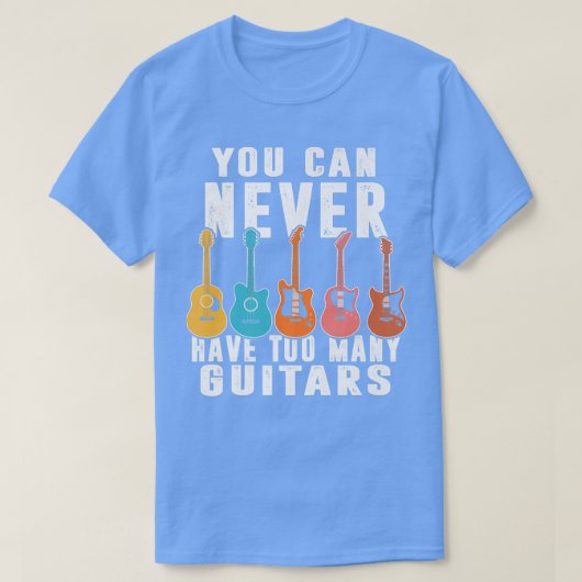 ギターの音楽好きフーは決して多すぎない Tシャツ (デザイン正面)