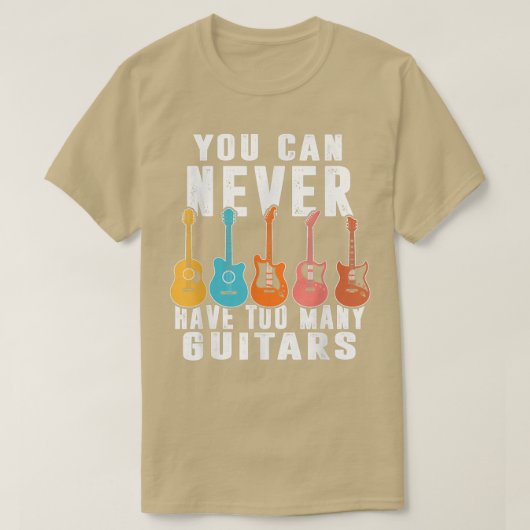 ギターの音楽好きフーは決して多すぎない Tシャツ (デザイン正面)