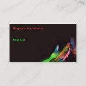 ギターの音楽業界カード 名刺 (裏面)