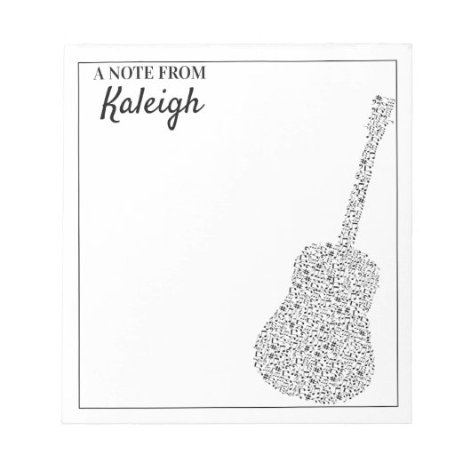 ギターの音符 ノートパッド (正面)