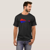 ギターの風景スカイライン反射の木の市赤 Tシャツ (正面フル)