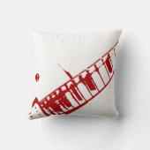 ギターの首のスタンプの白くおよび赤い楽器 クッション (裏面)