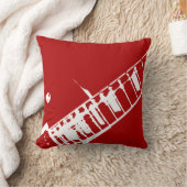 ギターの首のスタンプの赤と白の楽器 クッション (ブランケット)