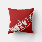 ギターの首のスタンプの赤と白の楽器 クッション (裏面)