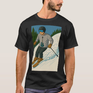 ギターのTシャツでスノースキーを楽しむ Tシャツ