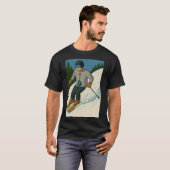 ギターのTシャツでスノースキーを楽しむ Tシャツ (正面フル)