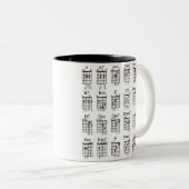 ギターはコーヒー・マグのミュージシャンのギター奏者の和音をとります ツートーンマグカップ (正面右)