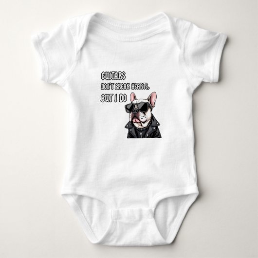 ギターはハートを破らないが私は破る ベビーボディスーツ (正面)