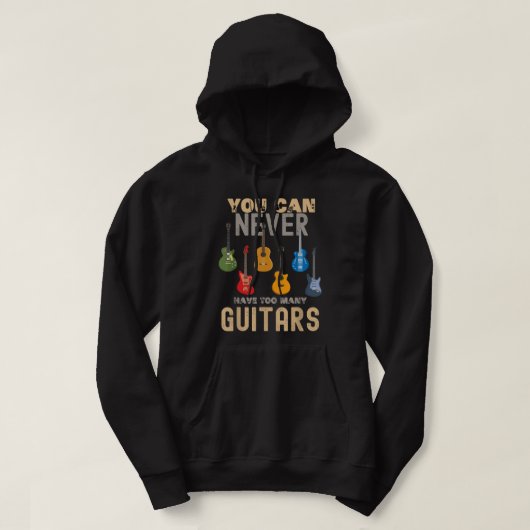 ギターは多ければ多いほどいいTシャツ 音楽 パーカ (デザイン正面)