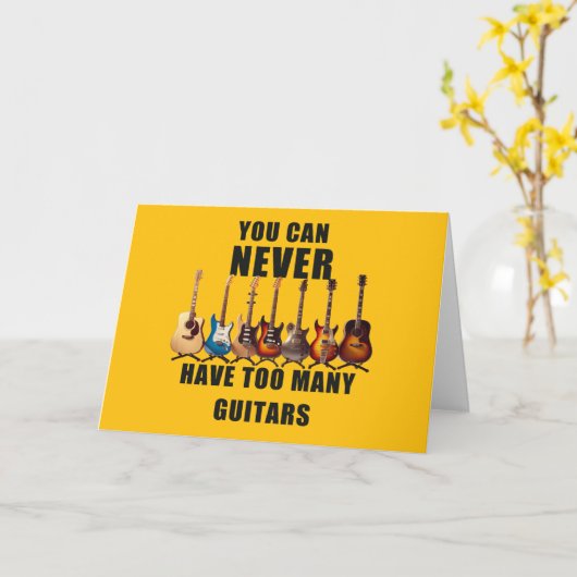 ギターは多すぎるということはない カード (黄色い花)