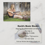 ギターまたは音楽レッスンの名刺 名刺 (正面/裏面)