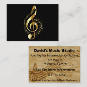 ギターまたは音楽レッスンの名刺 名刺 (正面/裏面)