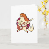 ギターを使った音楽の馬 カード (黄色い花)